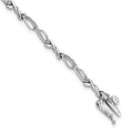 Sterling Silver Rhodium-plated Diam. Bracelet, 0.045 ct, 7 mm