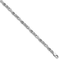 Sterling Silver Rhodium-plated Diam. Bracelet, 0.053 ct, 7 x 4 mm