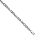Sterling Silver Rhodium-plated Diam. Bracelet, 0.045 ct, 7 x 4 mm, 5.52 g