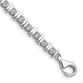Sterling Silver Rhodium-plated Diam. Tennis Bracelet, 0.256 ct, 7 x 4 mm