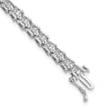 Sterling Silver Rhodium-plated Diam. Bracelet, 0.605 ct, 7 x 5 mm