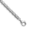 Sterling Silver Rhodium-plated Diam. Tennis Bracelet, 0.498 ct, 7 x 4 mm