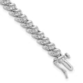 Sterling Silver Rhodium Plated Diamond Bracelet, 0.504 ct, 7 x 6 mm