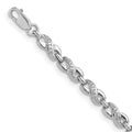 Sterling Silver Rhodium-plated Diam. Bracelet, 0.032 ct, 7 x 4 mm