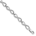Sterling Silver Rhodium-plated Diam. Bracelet, 0.156 ct, 7.5 mm