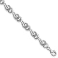 Sterling Silver Rhodium-plated Diam. Bracelet, 0.198 ct, 7 x 8 mm