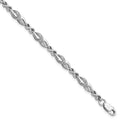 Sterling Silver Rhodium-plated Diam. Bracelet, 0.045 ct, 7 x 4 mm, 4.69 g