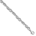 Sterling Silver Rhodium-plated Heart Mom Infinity Diamond Bracelet, 0.042 ct, 7.5 x 5.25 mm