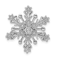 Sterling Silver Rhodium Diam. Snowflake Chain Slide, 0.003 ct, 23.3 x 23.3 mm