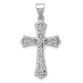 Sterling Silver Rhodium Diamond Cross Pendant, 0.021 ct, 33 x 18 mm