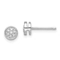 White Night Sterling Silver Rhodium-plated Diamond Circle Post Earrings, 0.05 ct, 6 x 6 mm