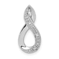 Sterling Silver Rhodium Diamond Figure-8 Chain Slide, 0.01 ct, 19 x 8 mm