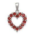 Sterling Silver Rhodium Garnet Pendant, 1.12 ct, 20 x 14 mm