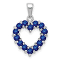 Sterling Silver Rhodium-plated Sapphire Pendant, 1.26 ct, 21 x 14 mm