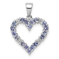 Sterling Silver Rhodium-plated Tanzanite & Diamond Pendant, 0.732 ct, 22 x 16 mm