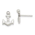 Sterling Silver Anchor Mini Post Earrings, 12 x 10 mm