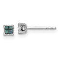 White Night Sterling Silver Rhodium-plated Blue Diamond Post Stud Earrings, 0.12 ct, 4 x 4 mm
