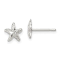 Sterling Silver Starfish Mini Earrings with D/C Center, 8 x 8 mm
