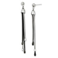 Sterling Silver Black Rhodium Polished 4 Strand Post Dangle Earrings, 75 x 8 mm