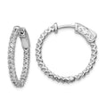 Sterling Shimmer Sterling Silver Rhodium-plated 48 Stone 1.7mm CZ In and Out Round Hinged Hoop Earrings, 24 x 24 mm