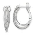 Sterling Shimmer Sterling Silver Rhodium-plated 56 Stone Pav‚ CZ Double Twisted Oval Hinged Hoop Earrings, 24 x 16 mm