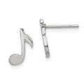 Sterling Silver Musical Note Mini Earrings, 11 x 6 mm