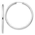 Sterling Silver Rhodium-plated 3x50mm Endless Tube Hoop Earrings, 50 x 3 mm