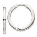Sterling Silver 2.5x25mm Hinged Hoop Earrings, 25 x 2.5 mm