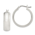 Sterling Silver Polished & Laser-cut 8.5x25mm Round Hoop Earrings, 25 x 26 mm