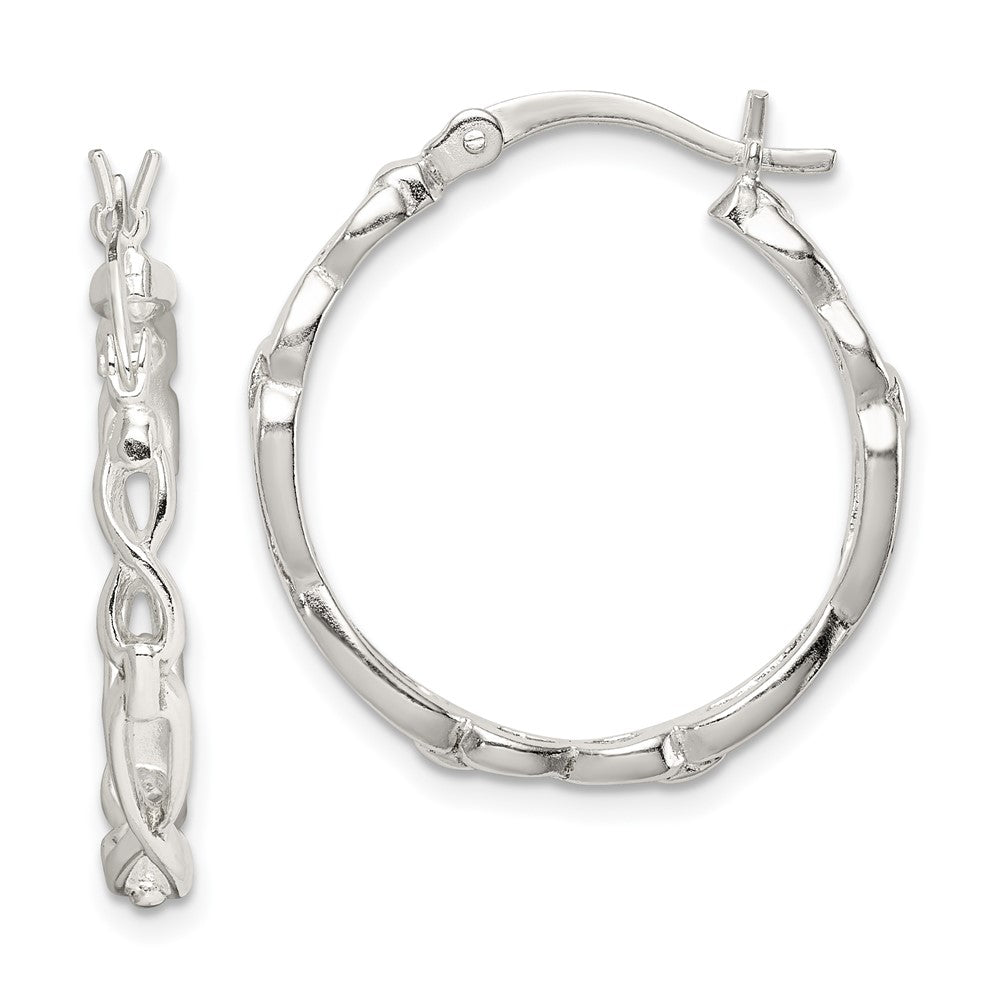 Sterling Silver Infinity Design Hoop Earrings, 24 x 24 mm