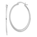Sterling Silver Rhodium-plated Polished Oval Hoop Earrings, 41 x 29 mm