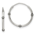 Sterling Silver Polished and Antiqued Endless Hoop Earrings, 18 x 1.75 mm