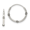 Sterling Silver Polished and Antiqued Endless Hoop Earrings, 15 x 1.75 mm