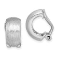 Sterling Silver Rhodium-plated D/C Non-Pierced J-Hoop Earrings, 16 x 13 mm
