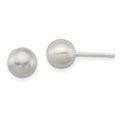 Sterling Silver Polished 7mm Laser-cut Post Earrings, 7 x 7 mm
