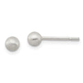 Sterling Silver Polished 4mm Laser-cut Post Earrings, 4 x 4 mm