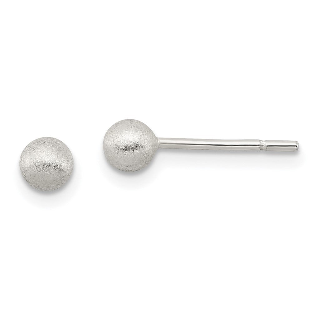 Sterling Silver Polished 4mm Laser-cut Post Earrings, 4 x 4 mm