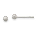 Sterling Silver Polished 3mm Laser-cut Post Earrings, 3 x 3 mm