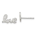 Sterling Silver Polished Love Post Earrings, 7 x 13 mm