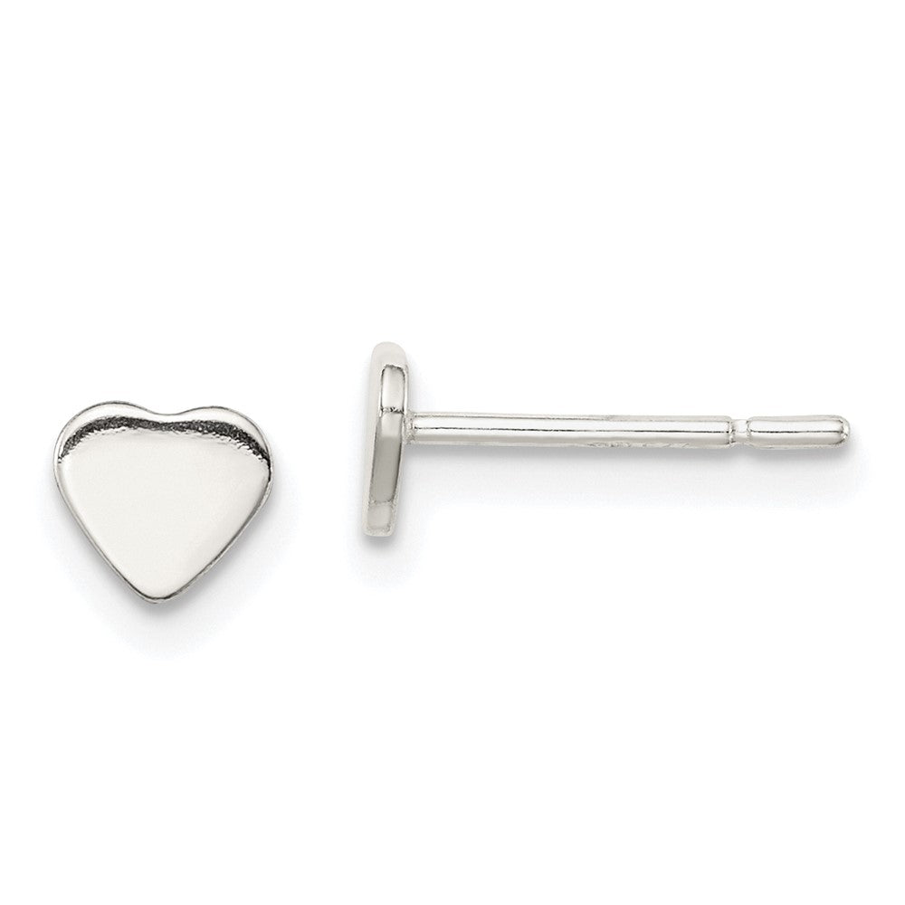 Sterling Silver Polished Heart Post Earrings, 5 x 6 mm