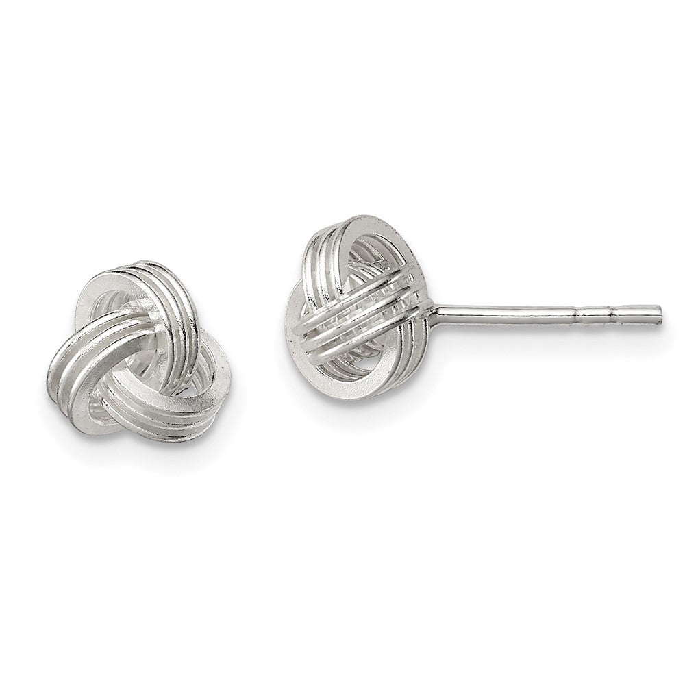 Sterling Silver Polished Fancy Love Knot Post Earrings, 6 x 8 mm