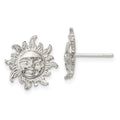 Sterling Silver Sun Mini Earrings, 13 x 13 mm