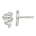 Sterling Silver Polished Snake Post Earrings, 12 x 8 mm