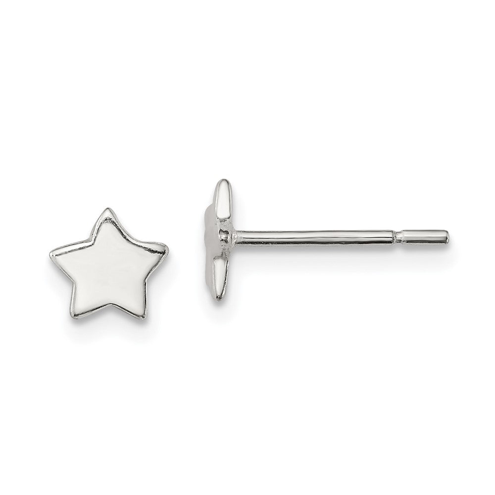 Sterling Silver Polished Star Post Earrings, 6 x 7 mm