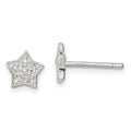 Sterling Silver CZ Star Post Earrings, 8 x 8 mm