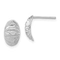 Sterling Silver Polished Diamond-cut & Textured Post Earrings, 12 x 7.4 mm