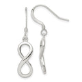 Sterling Silver Polished Infinity Symbol Dangle Earrings, 36 x 8 mm