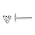 Sterling Silver Rhodium-plated Polished Celtic Knot Post Earrings, 5 x 7 mm