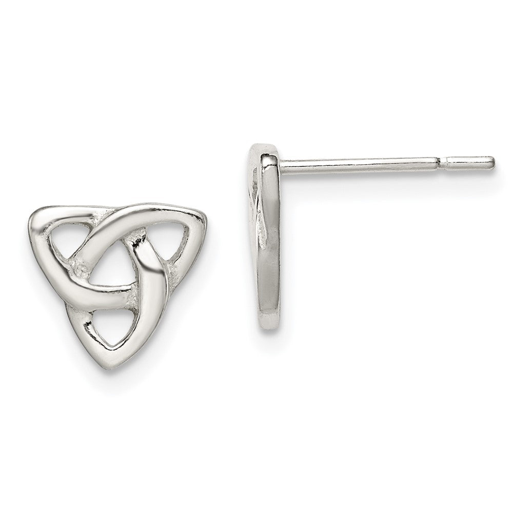 Sterling Silver Polished Celtic Knot Post Earrings, 9 x 10 mm