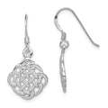 Sterling Silver Rhodium-plated Celtic Dangle Earrings, 41 x 12 mm